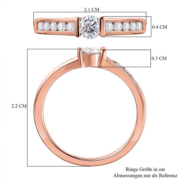 Moissanit Ring, 925 Silber mit Roségold Vermeil - 0,52 ct. image number 7