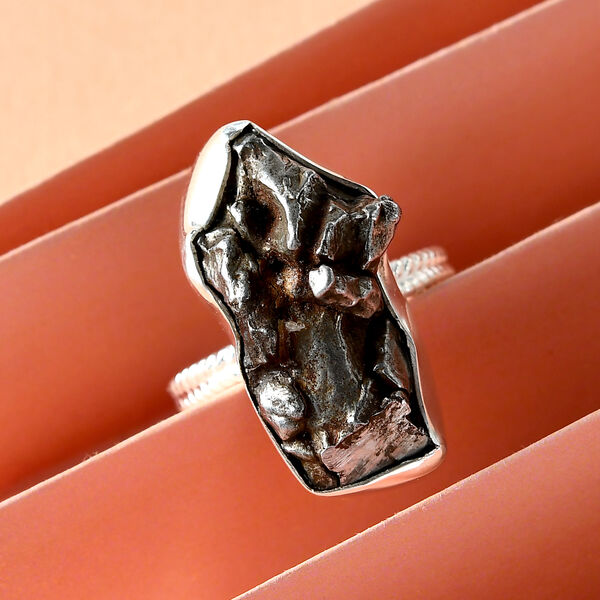 Meteorit Ring 925 Silber  ca. 33,50 ct image number 2