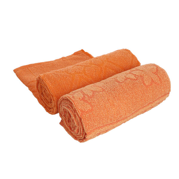 2er-Set Badetuch mit Stickerei, 100% Frottee - Baumwolle, 70x140 cm, Orange image number 3