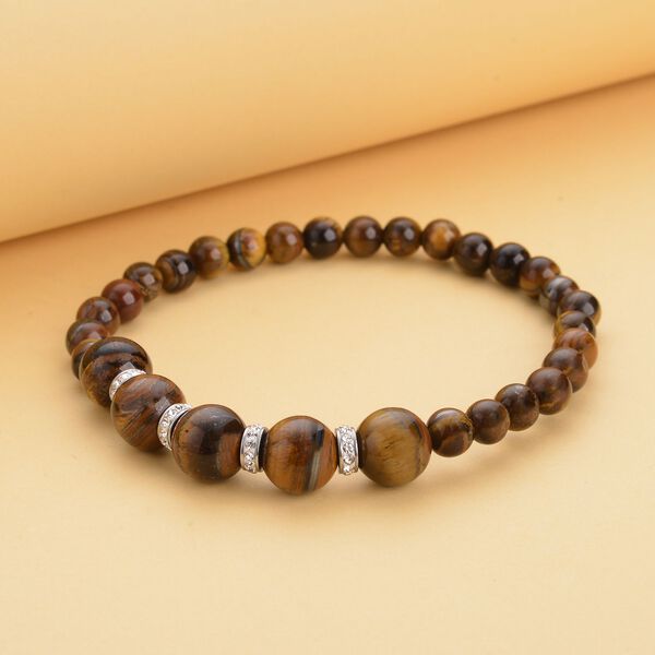 Gelbes Tigerauge Armband, ca. 19 cm, 316L Edelstahl ca. 72.20 ct image number 2