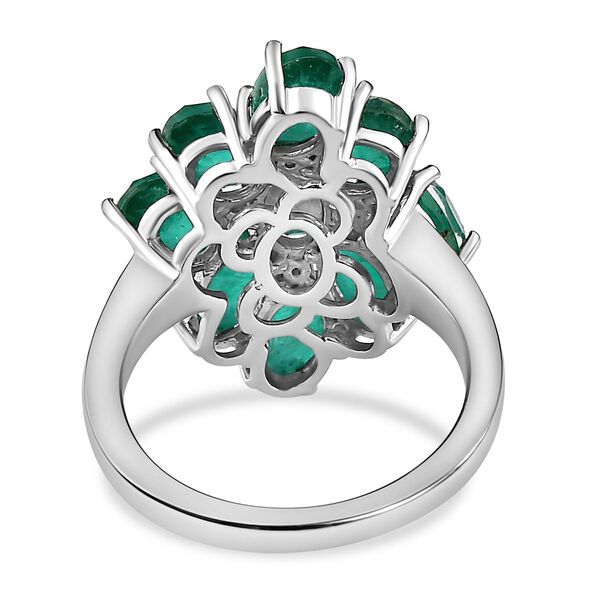 Smaragd Triplett Quarz und Zirkon Ring - 5,37 ct. image number 5