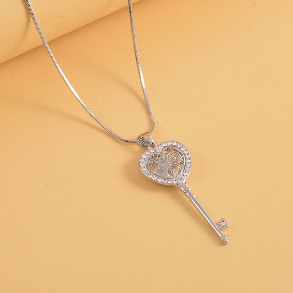 Wei&szlig;er Kristall-Anh&auml;nger mit Kette - 1 ct. image number 2