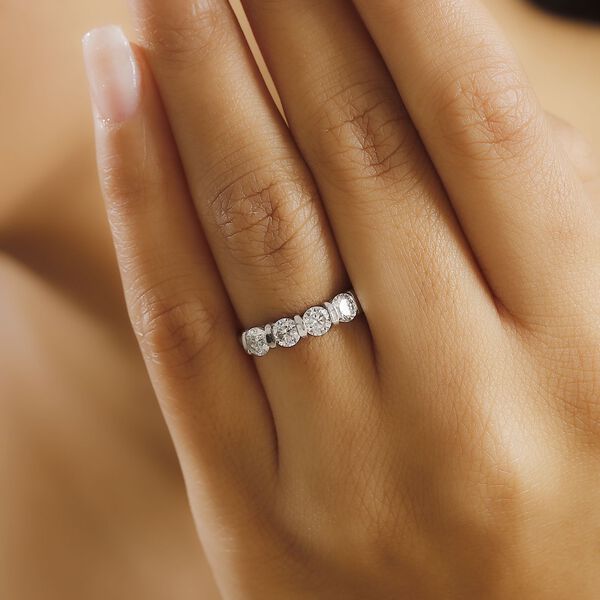 Moissanit Ring, 925 Silber rhodiniert - 1,13 ct. image number 3