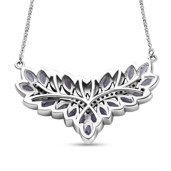 Tansanit und Zirkon Halskette 45 cm 925 Silber platiniert ca. 3,72 ct image number 5