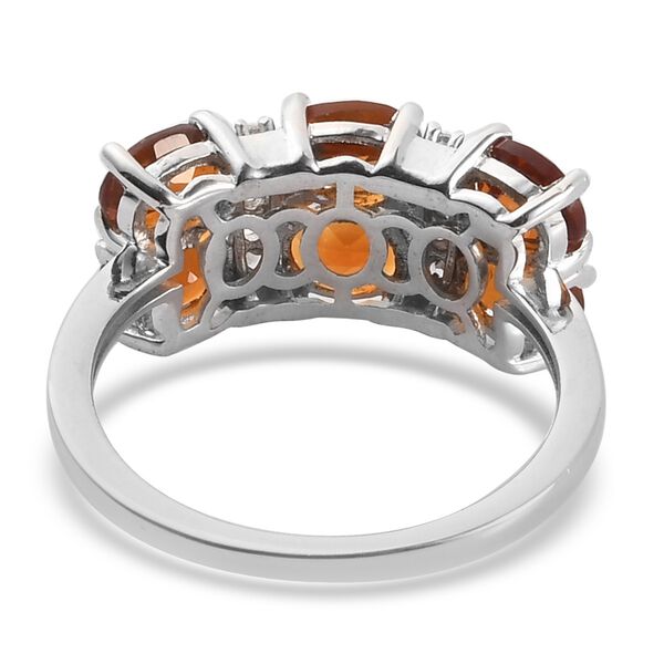 Madira Citrin und Zirkon Ring 925 Silber Platin-&Uuml;berzug image number 5
