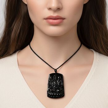 Schwarze Jade Halskette Flexibles cm ca. 115,00 ct.