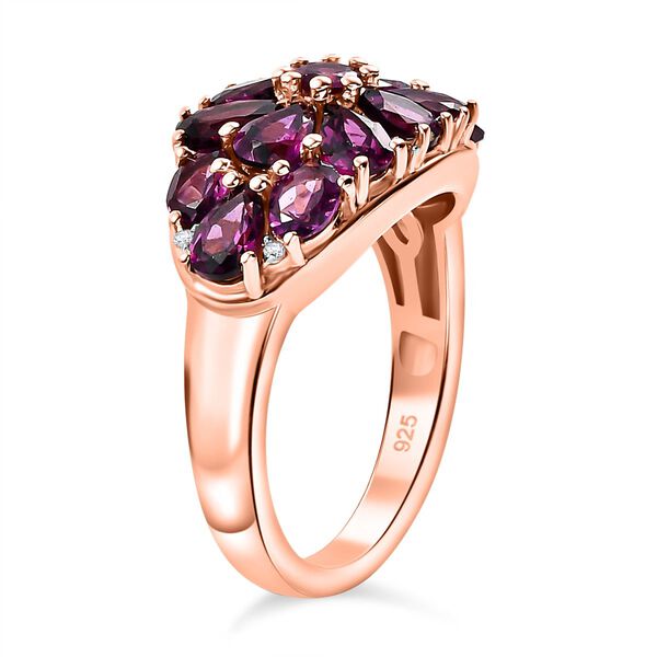 AAA Radiant Ember Granat und Zirkon Ring - 3,94 ct. image number 5