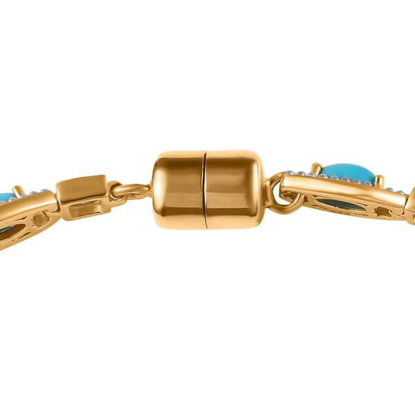 Amerikanisches natürliches Sleeping Beauty Türkis und Topas-Armband image number 4