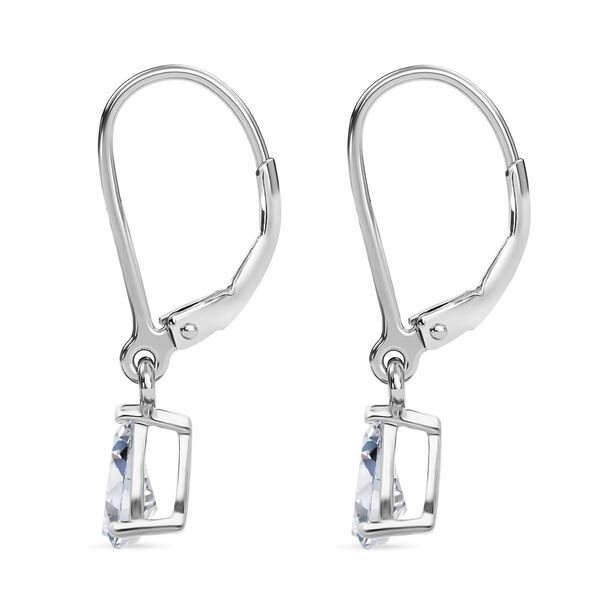 LUXURIANT SGL zertifizierte VS-GH Labor Tropfen-Diamant Ohrringe, 925 Silber rhodiniert - 1 ct. image number 3