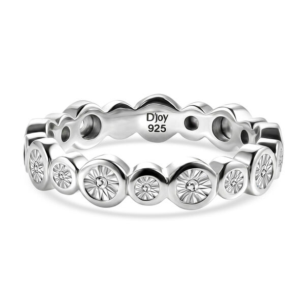 D'Joy Wei&szlig;er Diamant Ring 925 Silber Platiniert (Gr&ouml;&szlig;e 17.00) ca. 0,01 ct