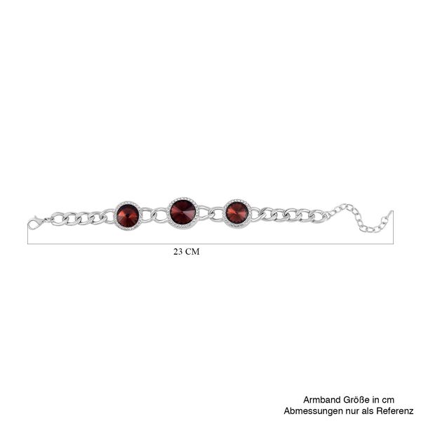 Glas, Wei&szlig;er Kristall Armband ca. 19 cm+ 5 cm Extender image number 5