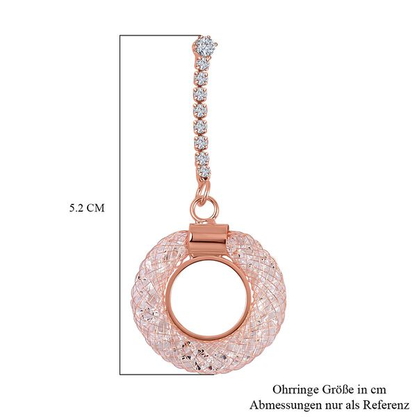 Weißer Kristall Ohrringe Reines Messing image number 6