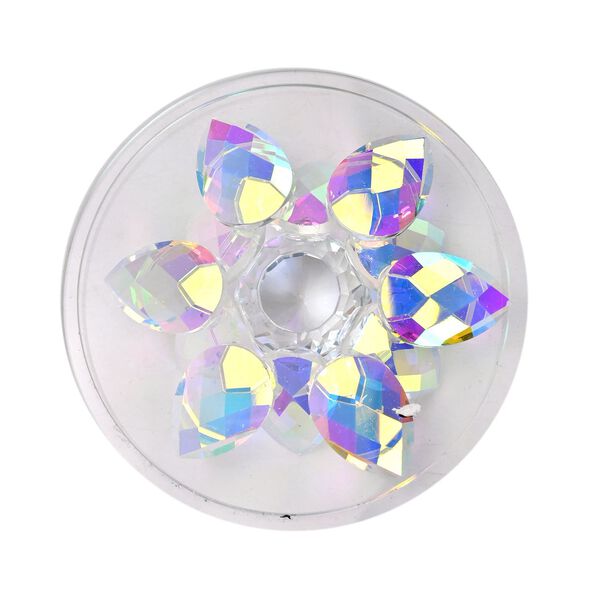 Deko Vorratsglas aus Kristallglas mit Lotusblüte Deckel, blau image number 8