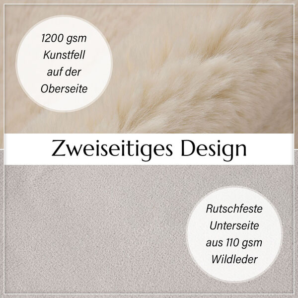 Luxury Edition: Supersoft Kunstfell Teppich, 160x230 cm, 1200 GSM, Elfenbein image number 2