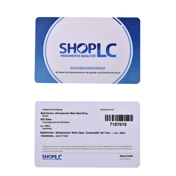 Nat&uuml;rlicher, &auml;thiopischer Welo Opal und rosa Diamant-Ring - 1,44 ct. image number 8