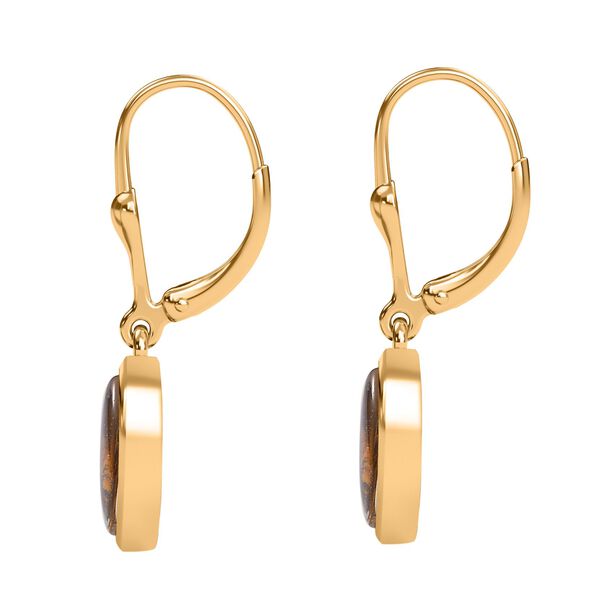 Ammolit Ohrringe 925 Silber 750 Gelbgold Vermeil ca. 2,29 ct. image number 5