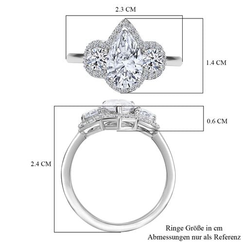 LUXURIANT DIAMOND - Lab Grown Diamant VS-EF IGI zertifiziert Ring, 950 Platin (Größe 17.00) ca. 2.00 ct image number 6