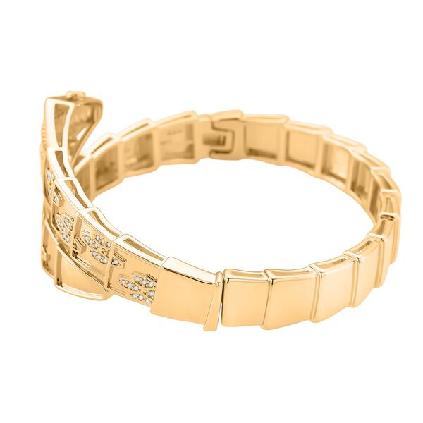 Wei&szlig;er Zirkonia Armreif ca. 19 cm Nickelfreies Messing image number 5