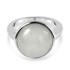 Weiße Jade Solitär Ring 925 Silber Rhodium-Überzug image number 0