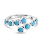 Natürlicher Sleeping Beauty Türkis Ring 925 Silber platiniert (Größe 16.00) ca. 0,83 ct