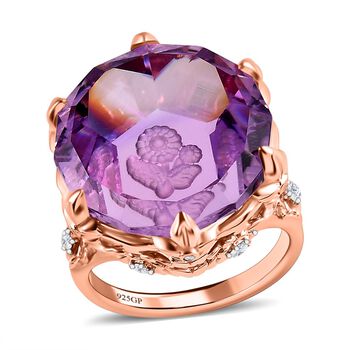 GP Italian Garden Kollektion- Rose De France Amethyst, Zirkon und blauer Saphir-Ring - 22,57 ct.