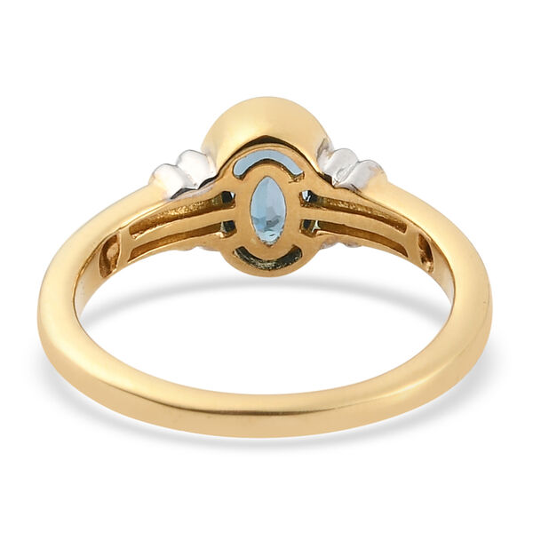 London Blau Topas Ring 925 Silber Bicolor  ca. 0,99 ct image number 6