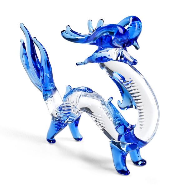 "Dragon glass ormaments Material:Glass Color:Blue Size:9*2*6CM" image number 2