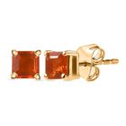 AA Mexikanischer Purpurroter Feuer Opal Ohrringe 925 Silber 750 Gelb Vergoldet ca. 0,43 ct.
