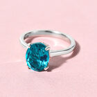 Capri-Blau Triplett Quarz-Ring, 925 Silber platiniert  ca. 2,63 ct image number 1