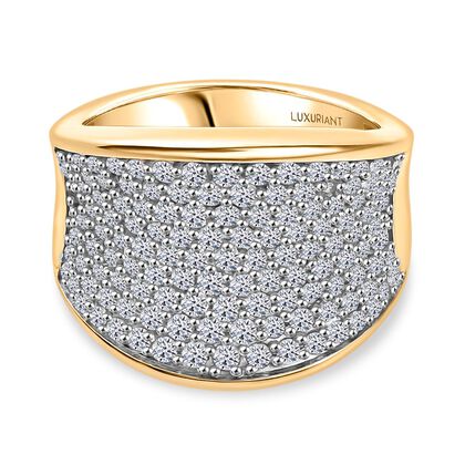 LUXURIANT DIAMOND - Lab Grown Diamant SI-GH SGL zertifiziert Ring 925 Silber 750 Gelbgold Vermeil (Gr&ouml;&szlig;e 18.00) ca. 1.50 ct