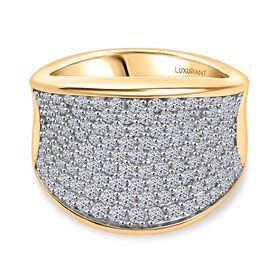 LUXURIANT DIAMANT - Lab Grown Diamant SI-GH Ring 925 Silber 750 Gelbgold Vermeil (Größe 18.00) ca. 1,52 ct