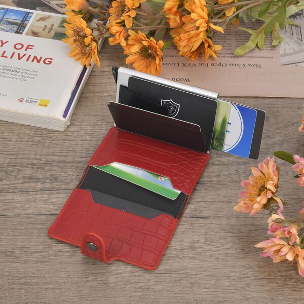 Kompakter Kartenhalter mit RFID-Schutz, rot image number 1