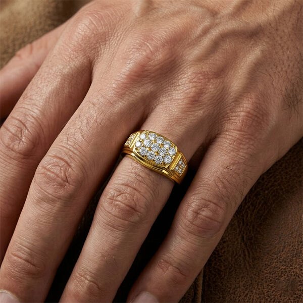 EverTrue Moissanit Herrenring, Messing mit Gelbgold E-Beschichtung - 0,79 ct. image number 3