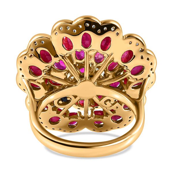 GP Italienische Garten Kollektion - Afrikanischer Rubin (Fissure gef&uuml;llt) Ring 925 Silber Gelbgold Vermeil (Gr&ouml;&szlig;e 18.00) ca. 7.06 ct image number 6