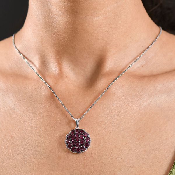 D'Joy Aura der Kaiserin Rhodolith Granat und schwarzer Spinell Anh&auml;nger - 6,70 ct. image number 3