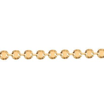 Italienisches diamantiertes Disco-Armband, 925 Silber vergoldet, ca. 18 cm + 2.5 cm Extender, ca. 2,60g