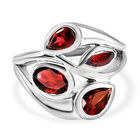 Roter Granat-Ring, reines Messing platiniert (Größe 16.00) ca. 2,70 ct image number 0