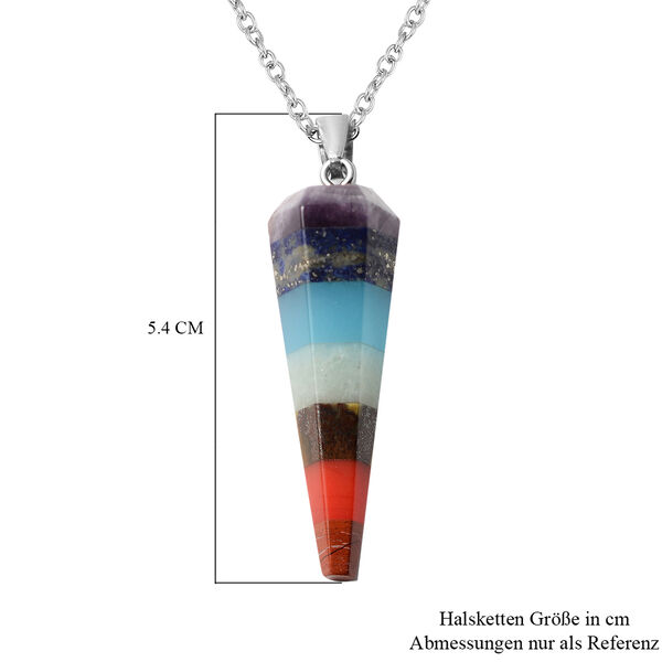 Chakra Edelstein Anh&auml;nger mit Kette 50 in Edelstahl ca. 42.50 ct image number 5