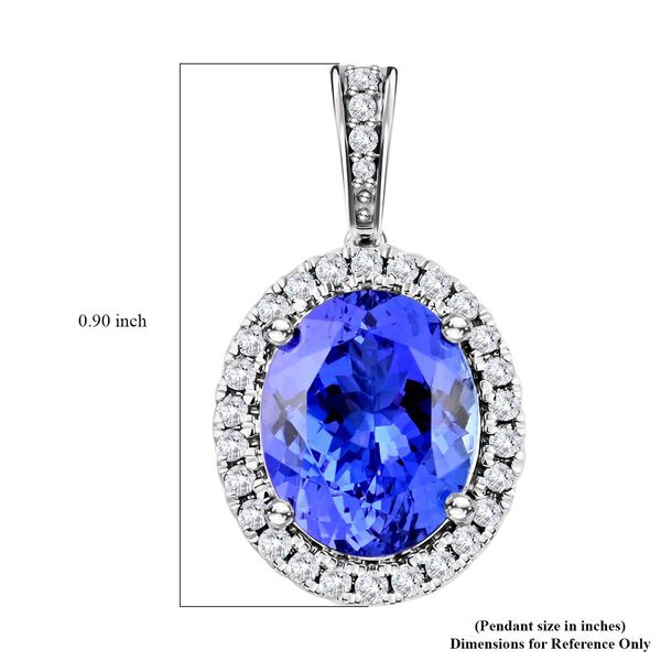 LUXORO zertifiziert und gepr&uuml;ft AAA Tansanit und Diamant Anh&auml;nger in 585 Wei&szlig;gold - 3,51 ct. image number 4