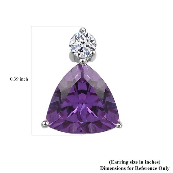 AAA Lab Grown Farbwechsel-Saphir, Lab Grown Diamant Ohrringe 417 Gold ca. 3.33 ct image number 4