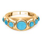 Amerikanischer, nat&uuml;rlicher Sleeping Beauty T&uuml;rkis Ring, 925 Silber vergoldet (Gr&ouml;&szlig;e 16.00) ca. 1.52 ct