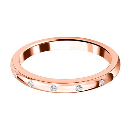 Schlichter, funkelnder Bandring, rosévergoldet