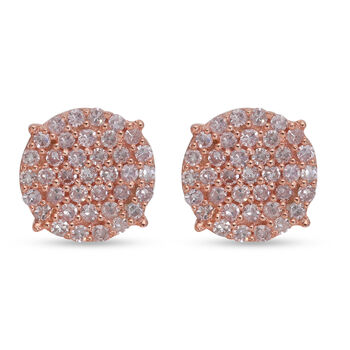 Nat&uuml;rliche, rosa Diamant-Ohrstecker, I1-I2, 375 ros&eacute;gold ca. 0,25 ct