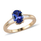 AAA Tansanit und Diamant-Ring, 585 Gelbgold  ca. 1,78 ct image number 3