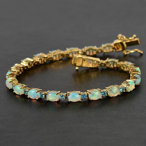 AA Nat&uuml;rliches, &auml;thiopisches Welo Opal und Neon Apatit Armband, 19 cm - 7,56 ct. image number 2