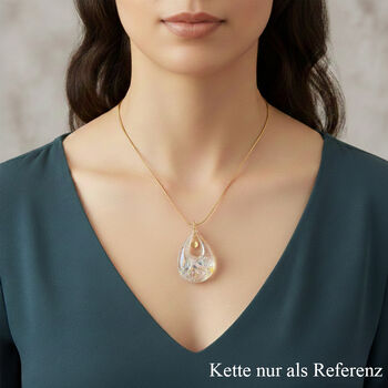 IL MURANO DI FRANCESCA - Rosafarbenes DROP Anh&auml;nger 925 Silber 750 Gelb Vergoldet