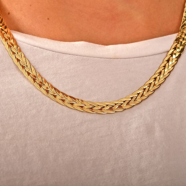 Italienische geflochtene 45cm Kette, 925 Silber vergoldet image number 2