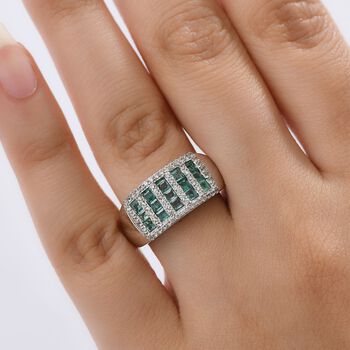 D&rsquo;Joy Kagem sambischer Smaragd und Zirkon Ring - 1,39 ct.