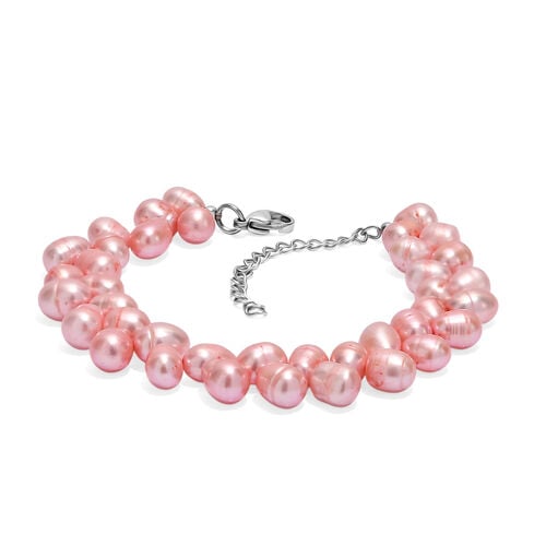 Gefärbte Rosa Süßwasser Perle Armband ca. 19 cm EdelstahlStandard 118.00 ct image number 0