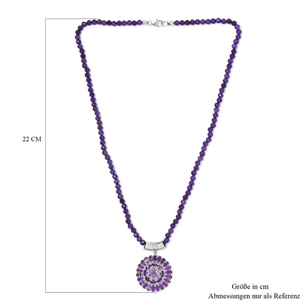 Afrikanischer Amethyst Halskette ca. 50 cm 925 Silber platiniert ca. 87,08 ct image number 5